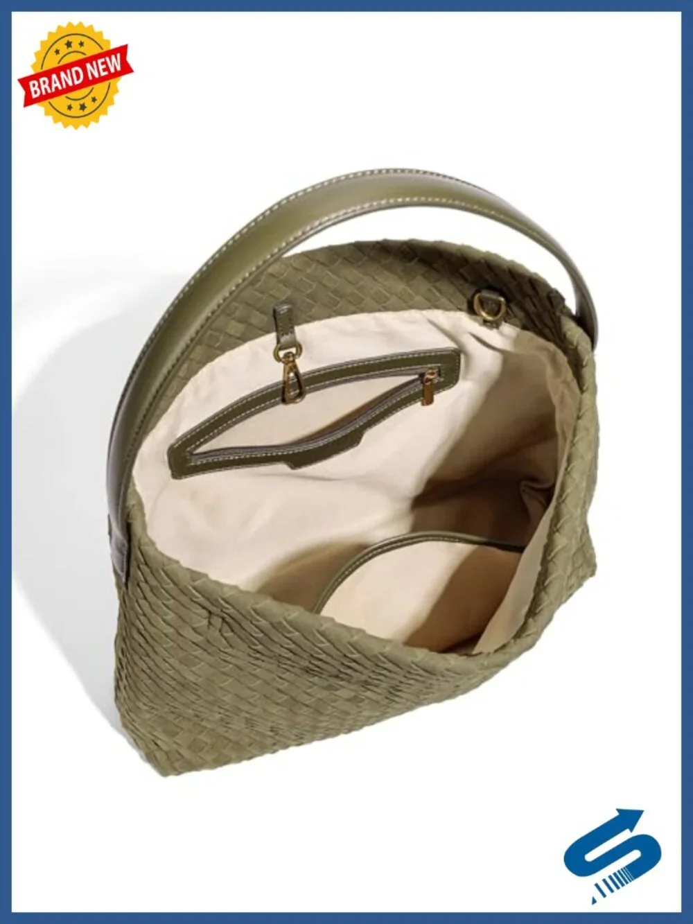Faux Suede Woven Hobo Shoulder Bag Crossbody Purse